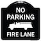 Signmission No Parking Fire Lane Fire TruckHeavy-Gauge Aluminum Architectural Sign, 18" x 18", BW-1818-23739 A-DES-BW-1818-23739 - alternate 1